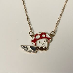 Hot Topic Mushroom Knife Pendant Necklace